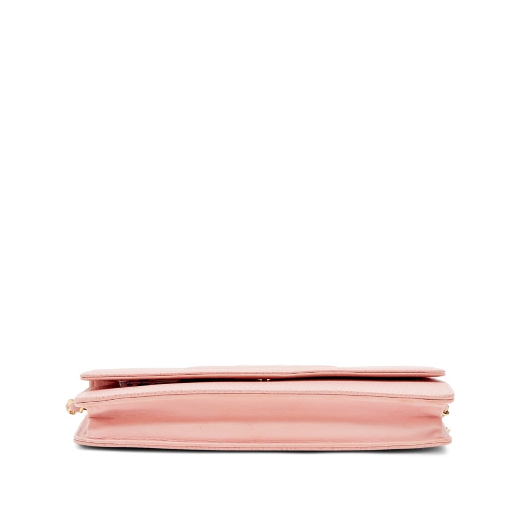 Vintage Pink Caviar Timeless CC Wallet On Chain WOC Gold Hardware, 2003-2004
