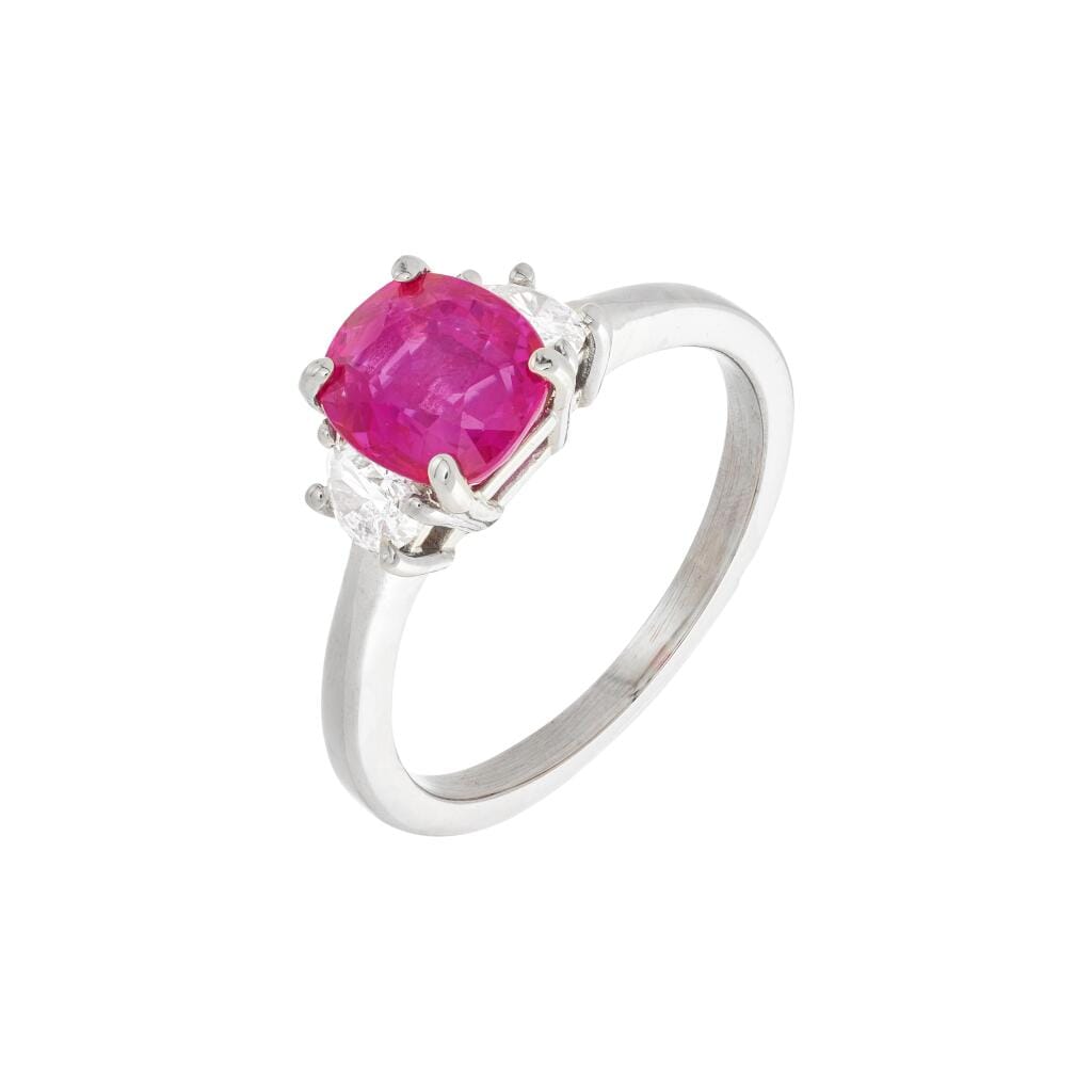 White Gold, 1.40ct Ruby and Diamond Ring
