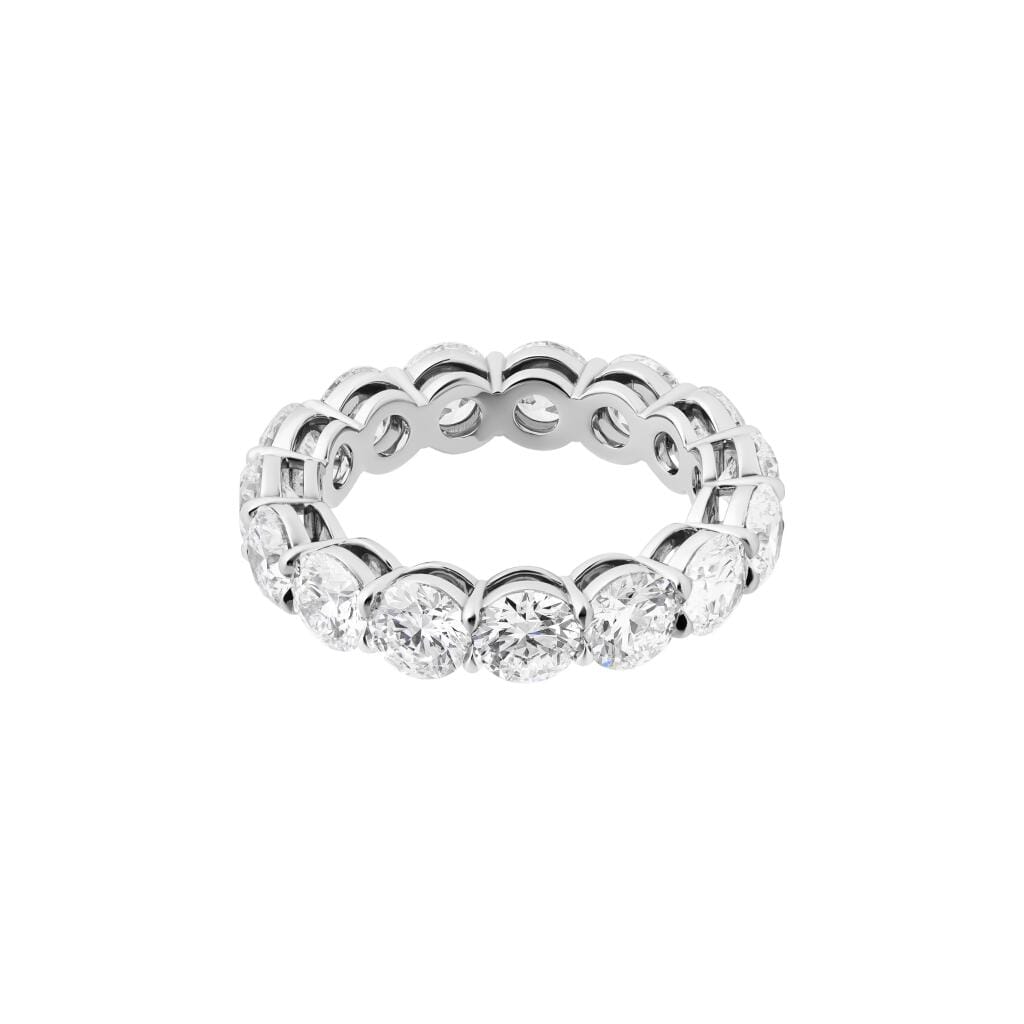 Platinum and 6.15ctw Round Brilliant Cut Diamond Eternity Band Ring