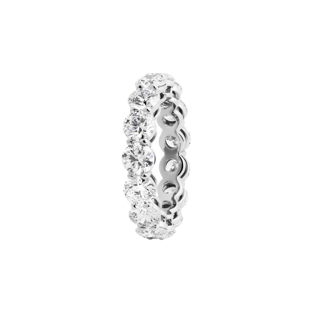 Platinum and 6.15ctw Round Brilliant Cut Diamond Eternity Band Ring