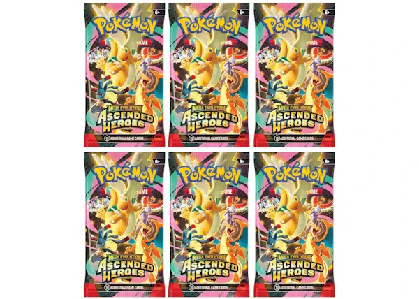 2026 Pokémon Mega Evolution Ascended Heroes Booster Pack 6x Lot