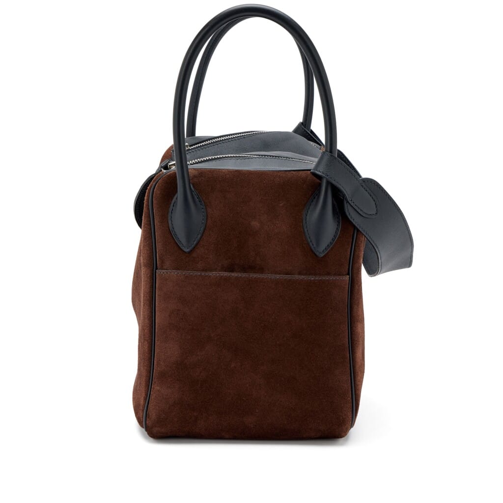 Black Swift and Marron Fonce Doblis Suede Grizzly Lindy 34 Palladium Hardware, 2015