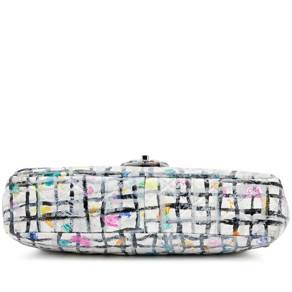 Chanel Rainbow Hand Painted Quilted Calfskin Graffiti Medium Single Flap Bag Silver Hardware, 2014