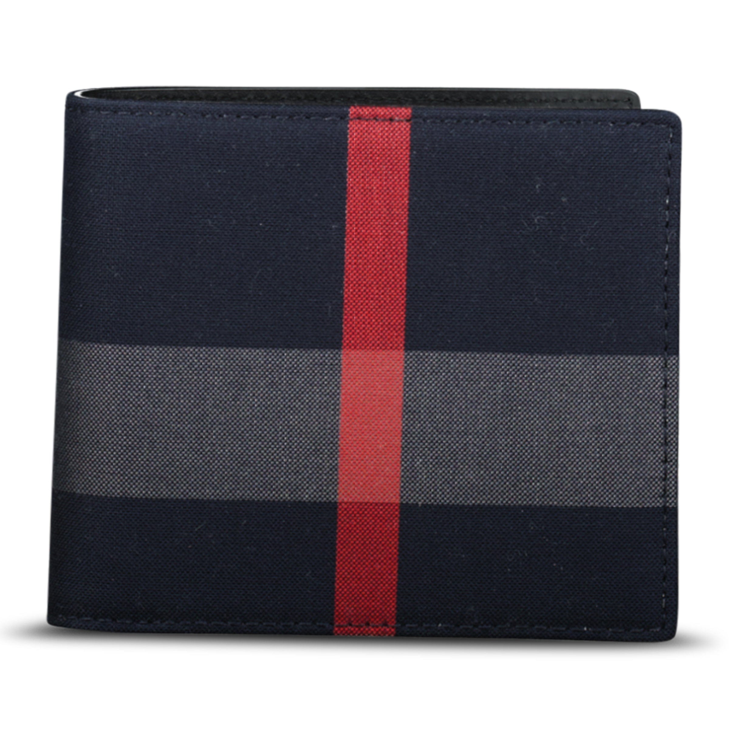 Burberry Check Bifold Wallet Navy & Grey