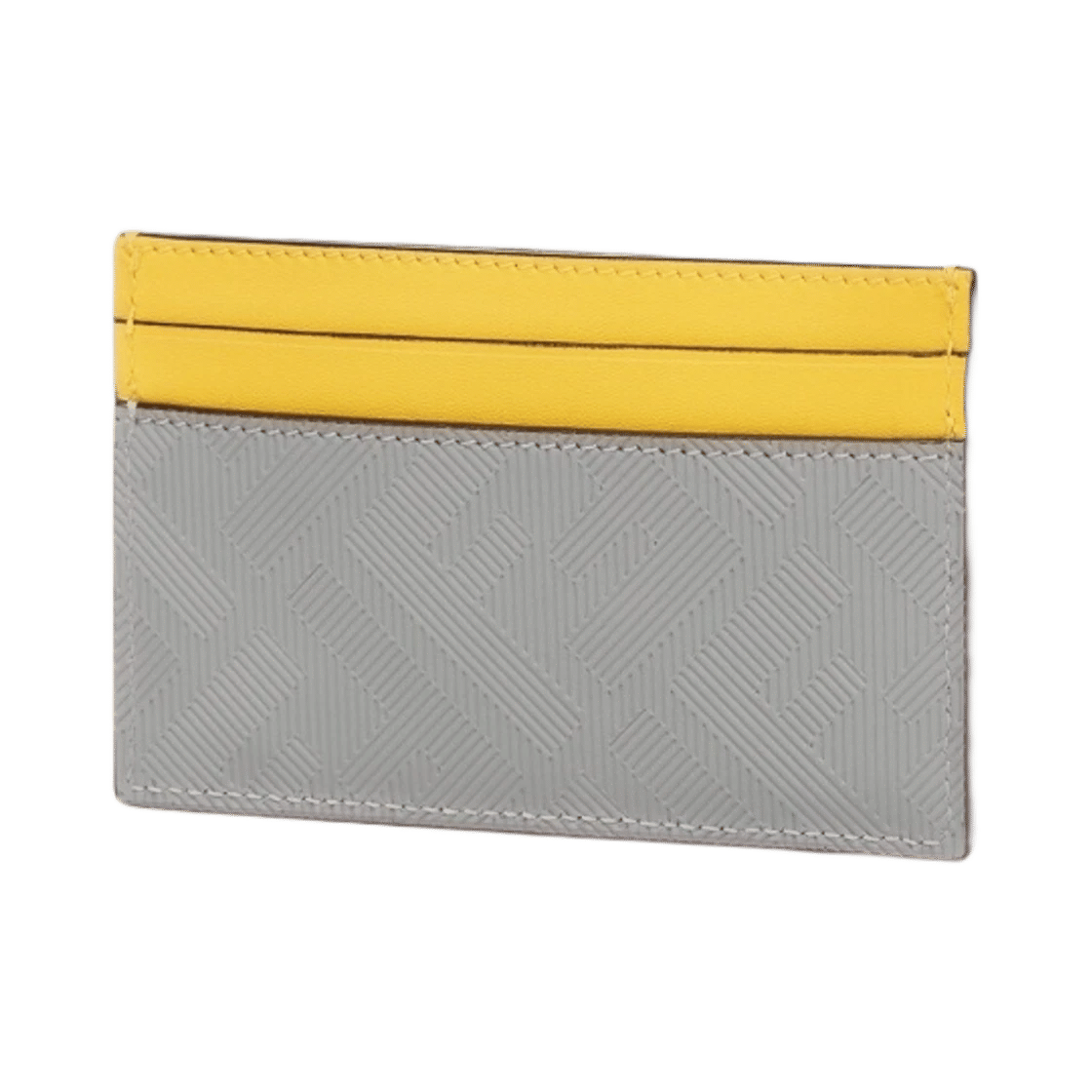 Fendi FF Roma Leather Card Holder Gray