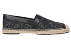 FENDI ZUCCA FF GRAY CANVAS LOGO ESPADRILLES LOAFER