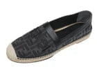 FENDI ZUCCA FF GRAY CANVAS LOGO ESPADRILLES LOAFER