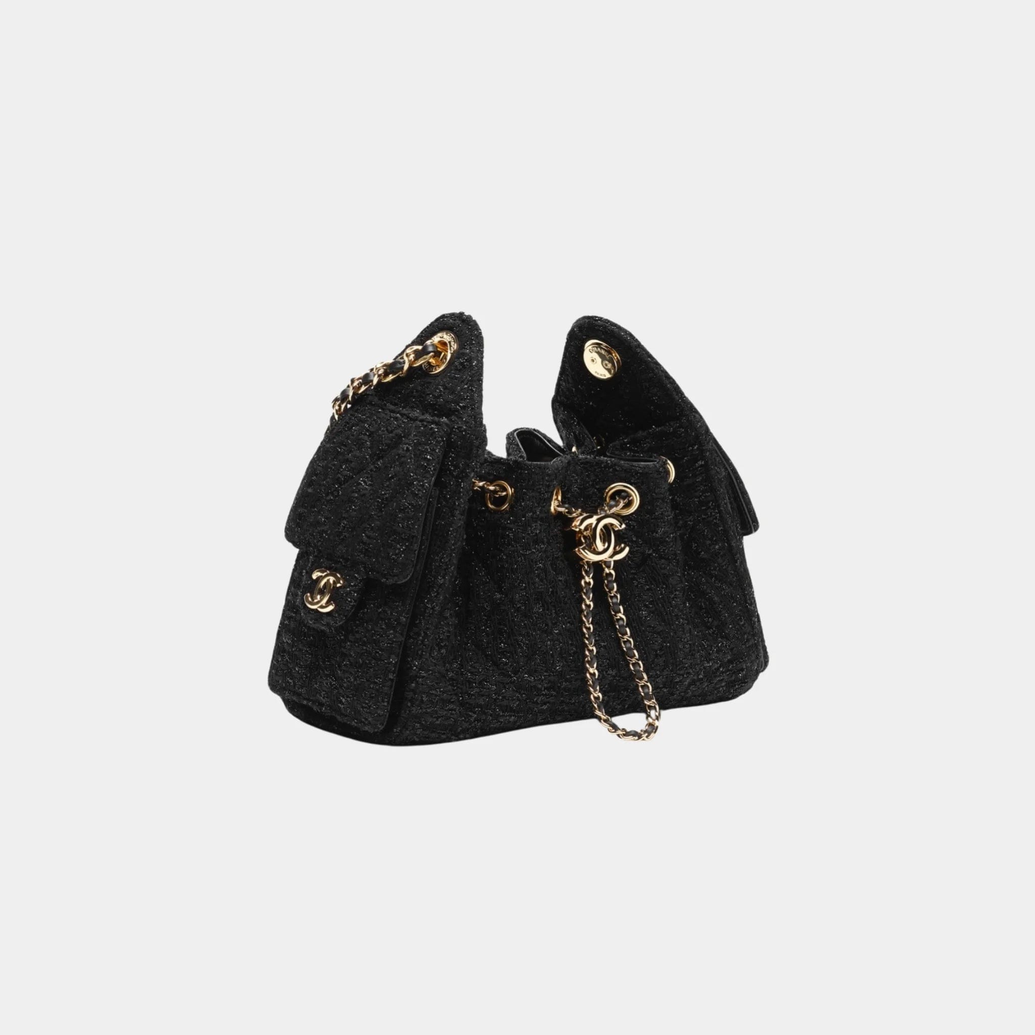 Chanel 25 Mini Handbag Cotton & Wool Tweed & Gold-Tone Metal