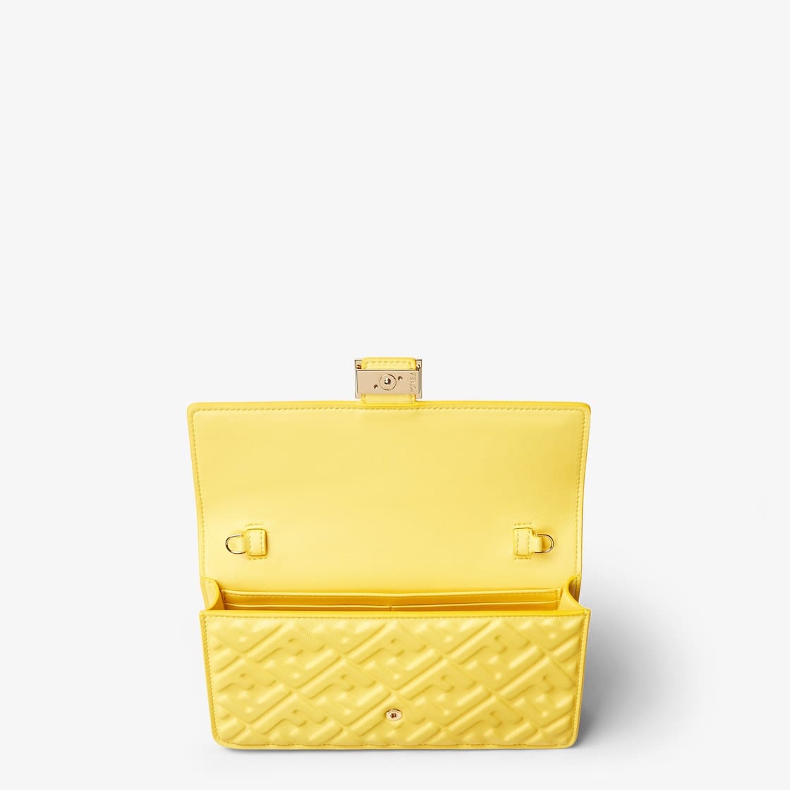 Broom yellow nappa leather wallet with FF motif