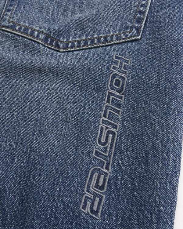 Hollister Low-Rise Logo Embroidery Baggy Jeans (Length 30)