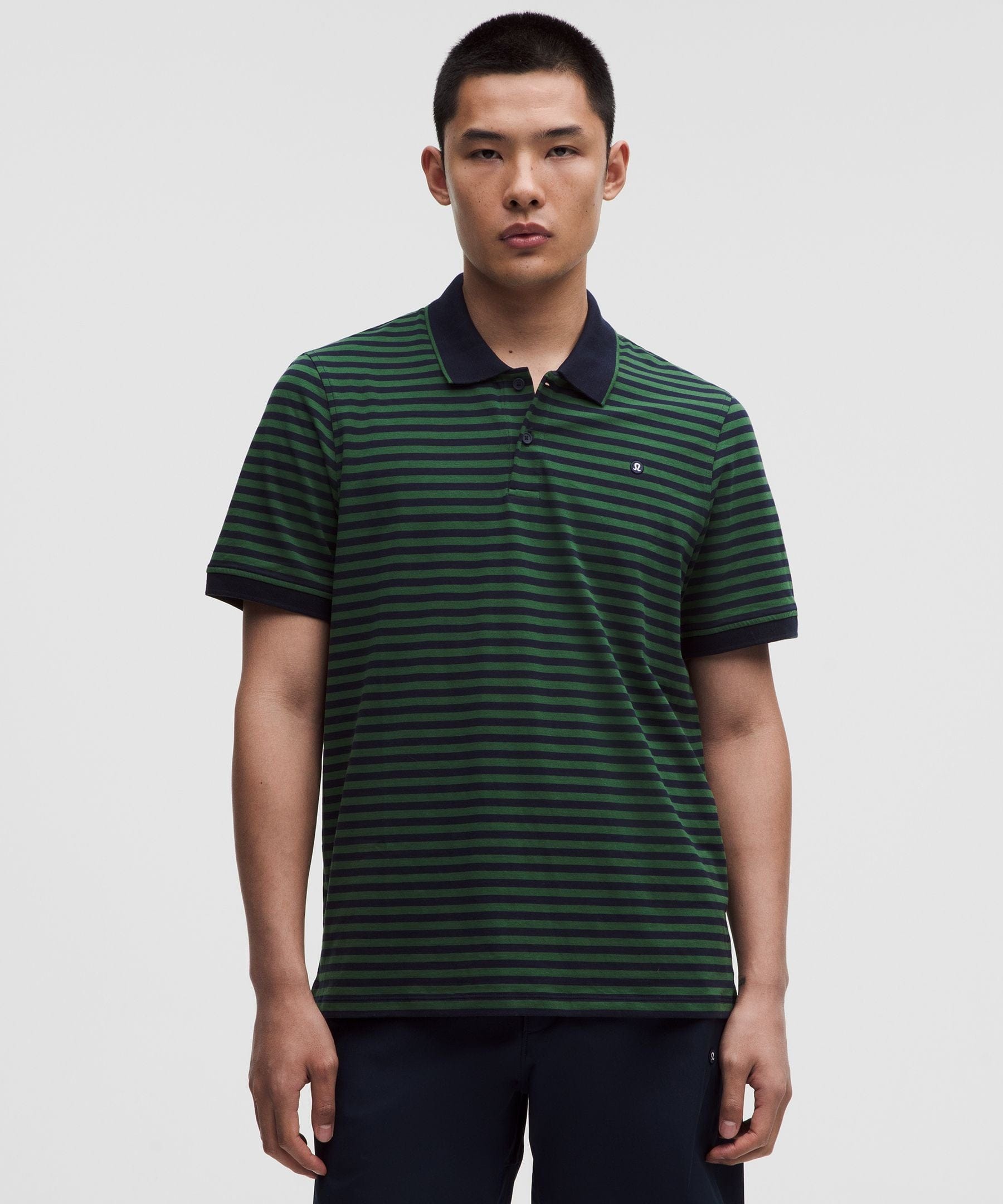 Lululemon Striped Short-Sleeve Golf Polo
