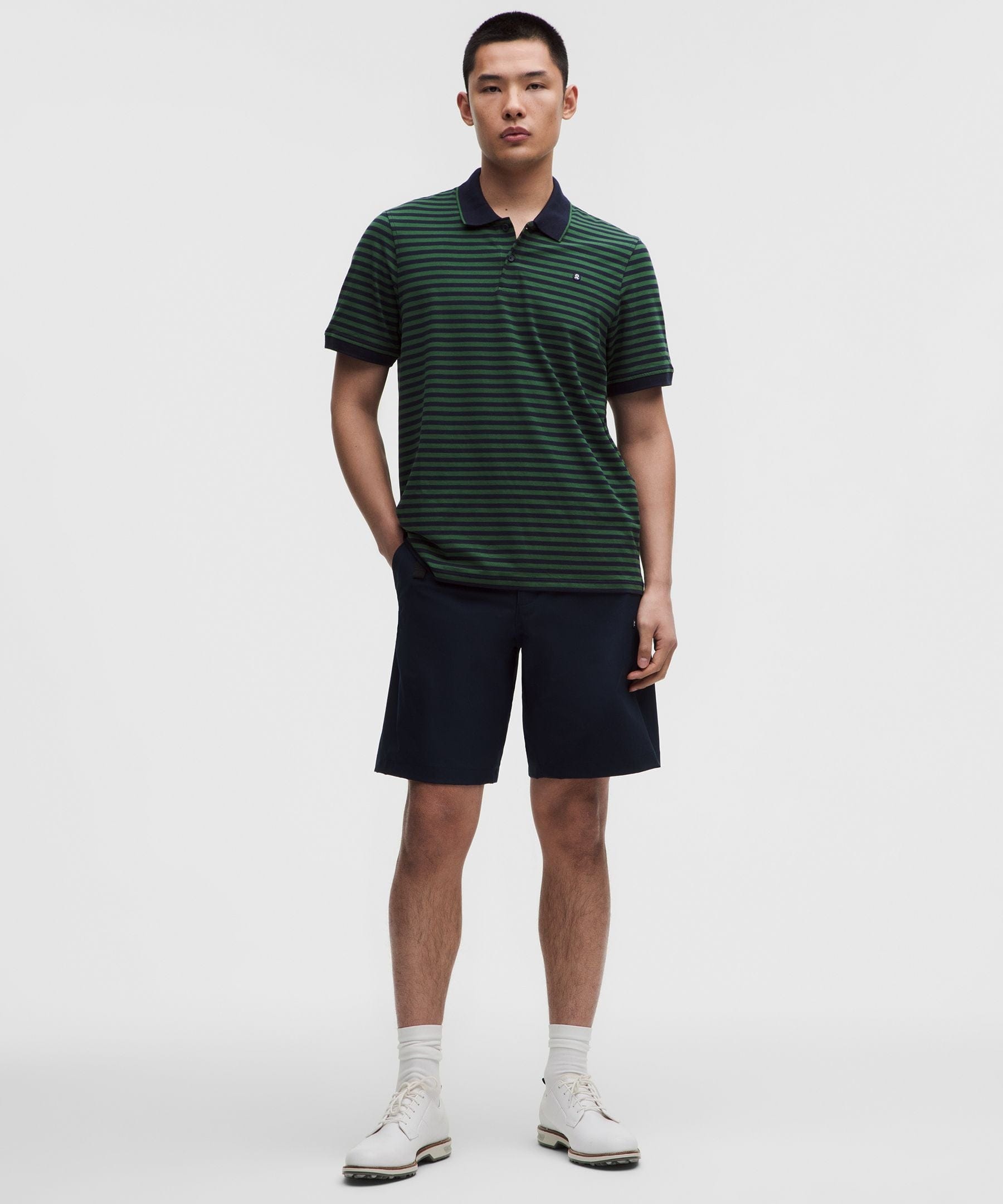 Lululemon Striped Short-Sleeve Golf Polo