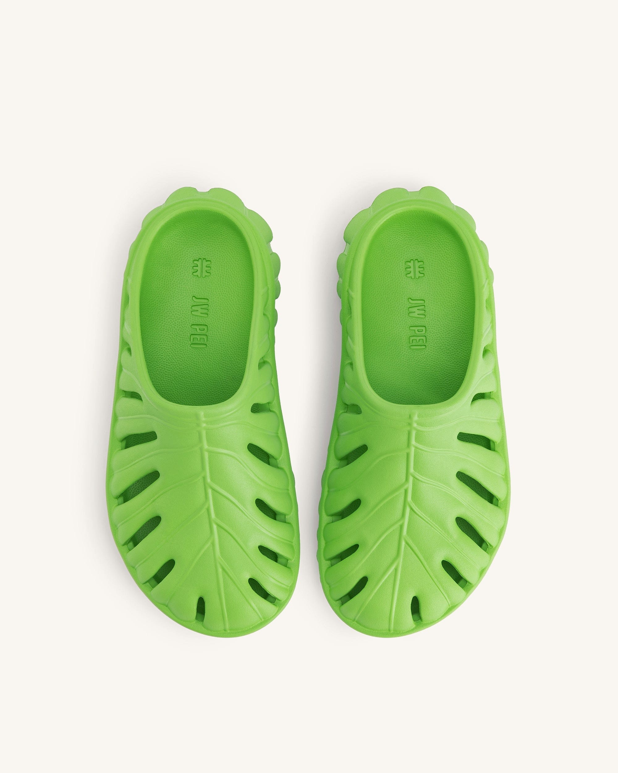 Jw Pei Tara Leaf Platform Clog Neon Green