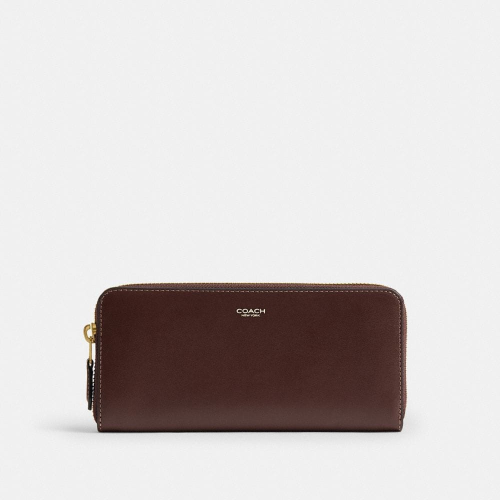 Coach New York Slim Accordion Zip Wallet Brass Maple