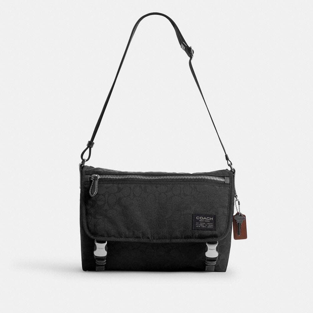 Coach Lane Messenger In Signature Nylon Black
