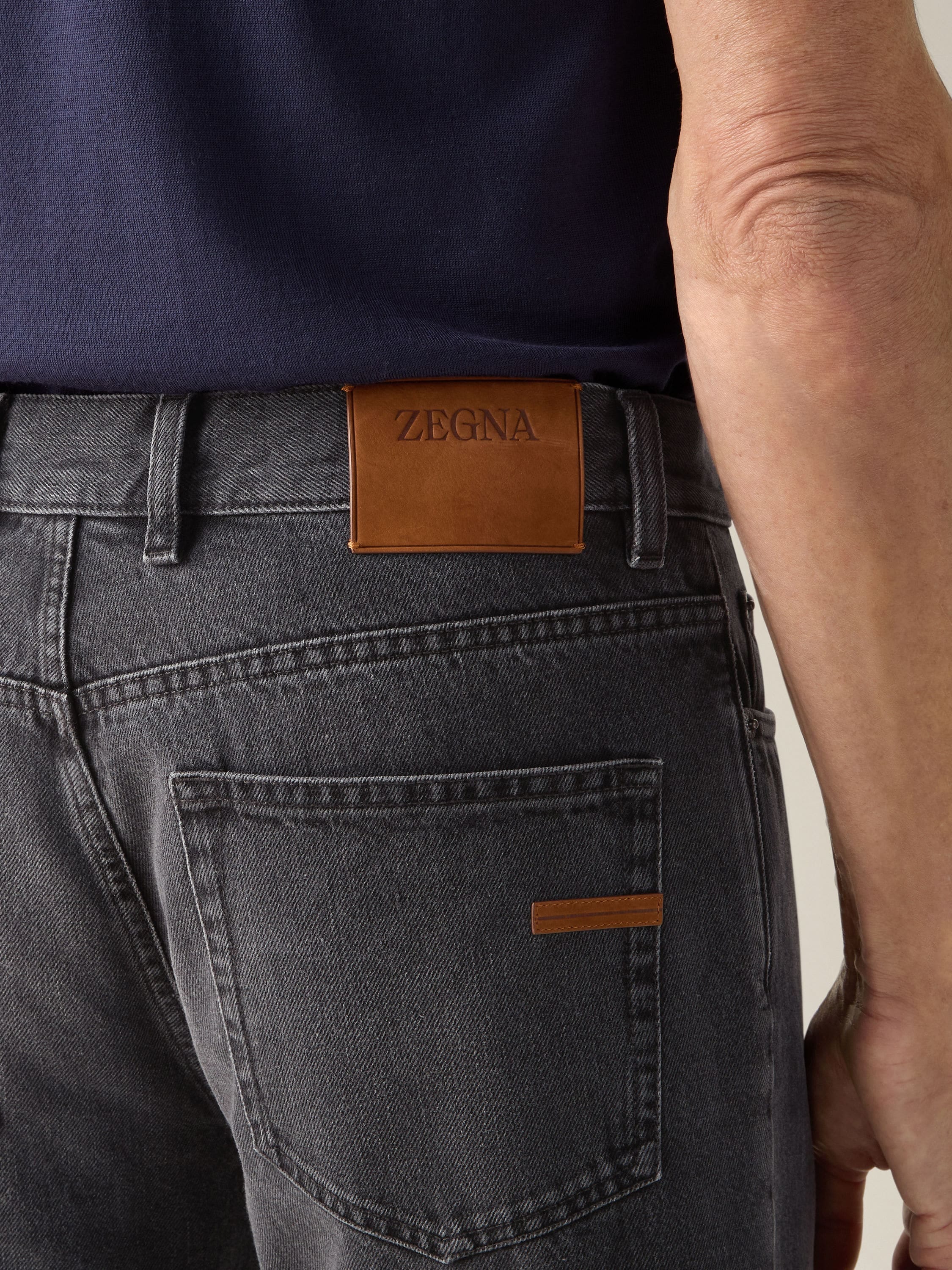 Zegna Black Stone-Washed Cotton Roccia Jeans