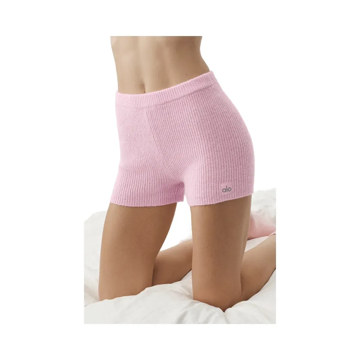 Alo Wool Cashmere Ribbed Noble Short 'Pink Marshmallow'