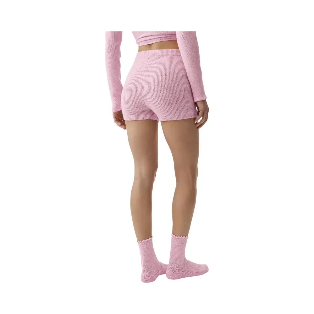 Alo Wool Cashmere Ribbed Noble Short 'Pink Marshmallow'