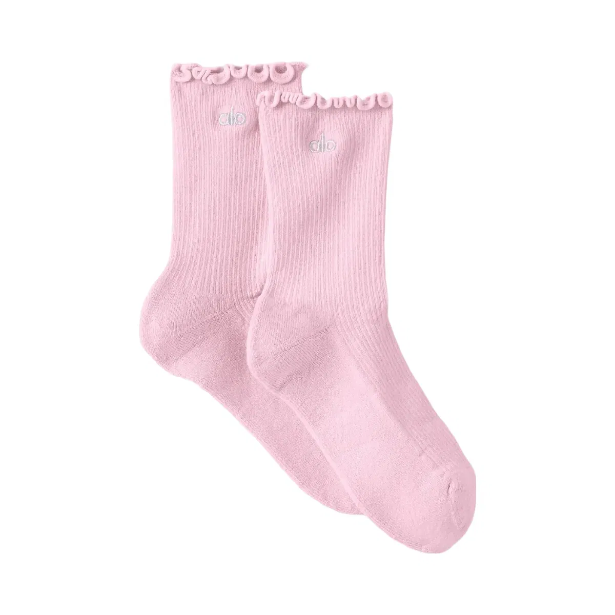 Alo Women's Lettuce Edge Sock 'Pink Marshmallow'