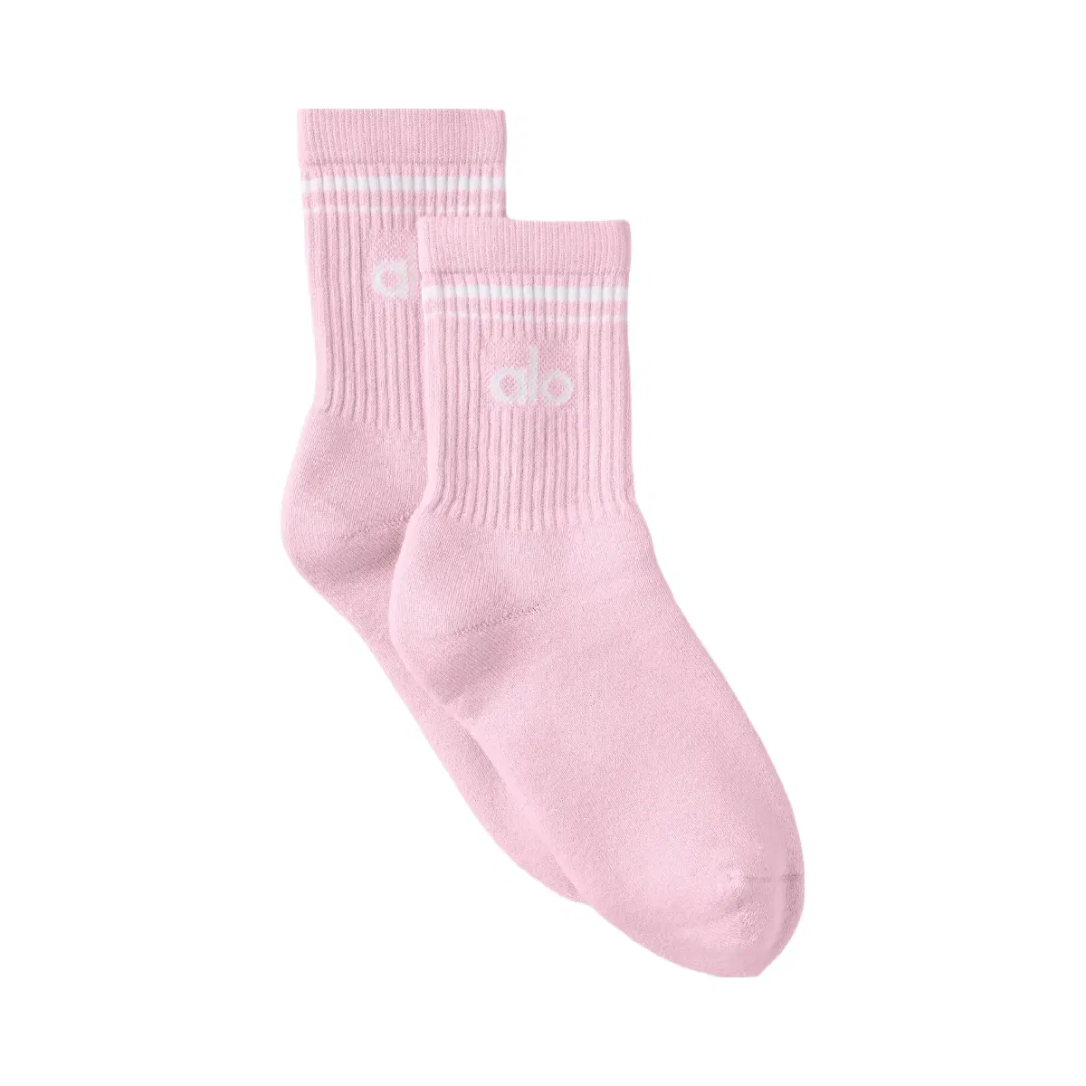 Alo Unisex Half Crew Throwback Sock 'Pink Marshmallow/White'
