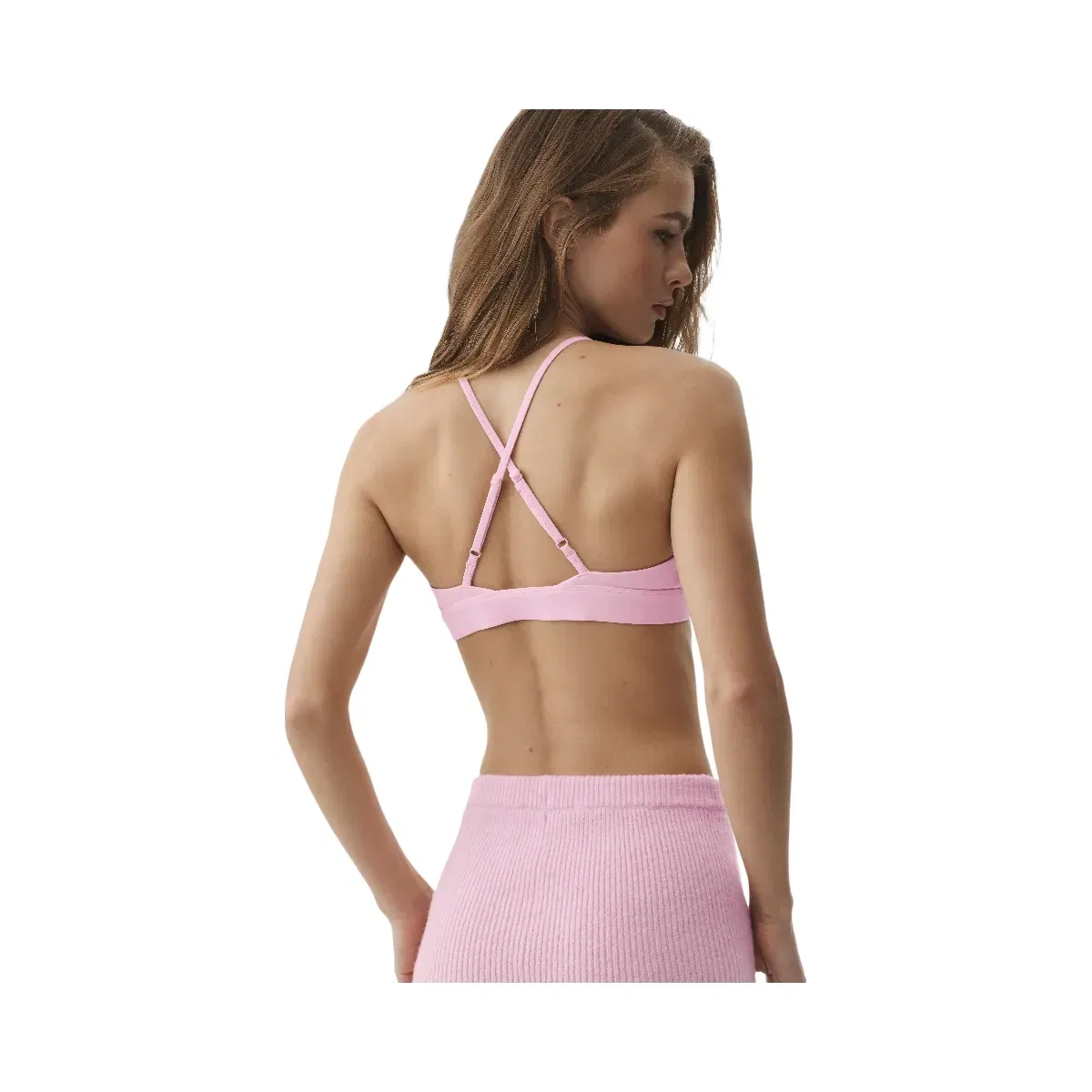 Alo Splendor Bra 'Pink Marshmallow/White'