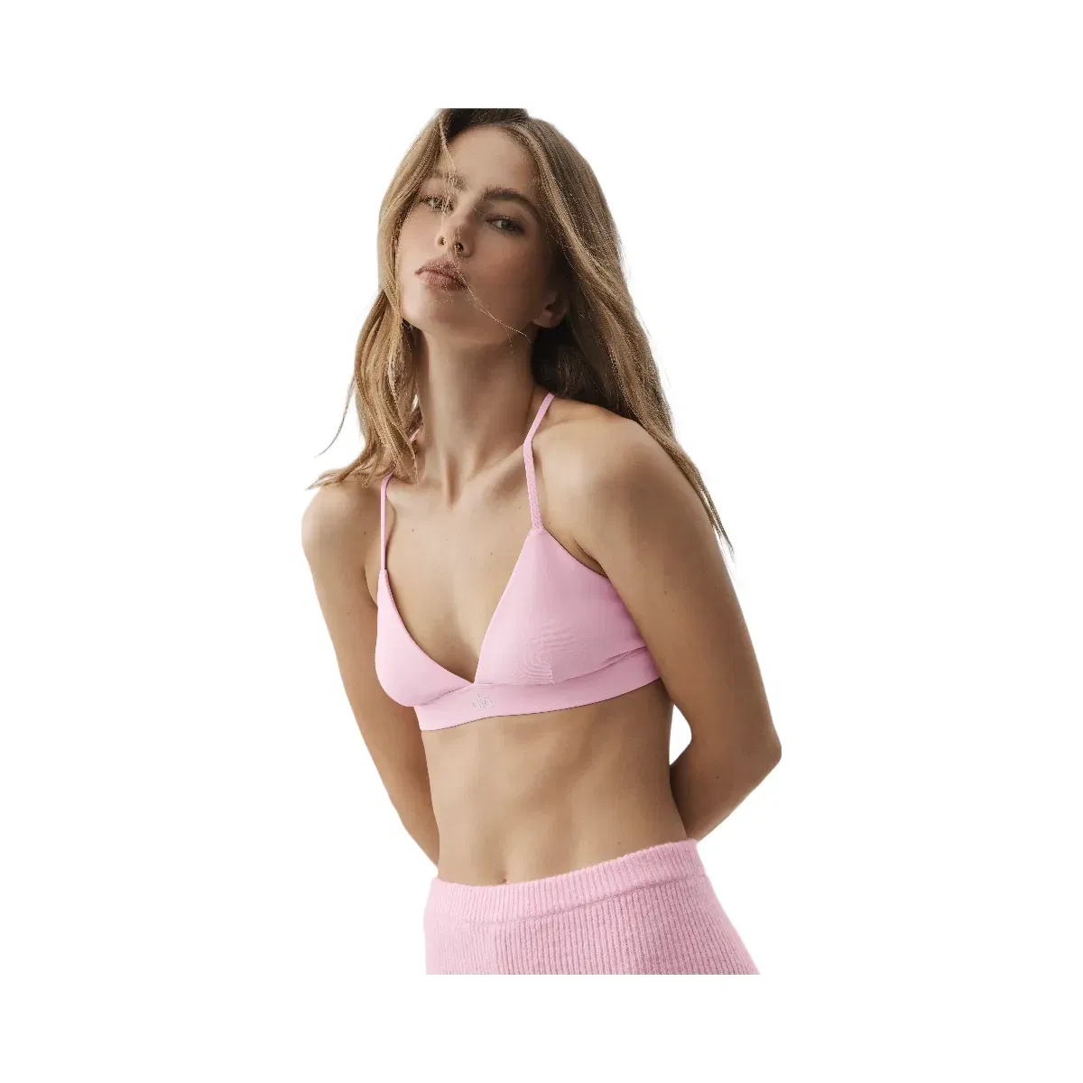 Alo Splendor Bra 'Pink Marshmallow/White'
