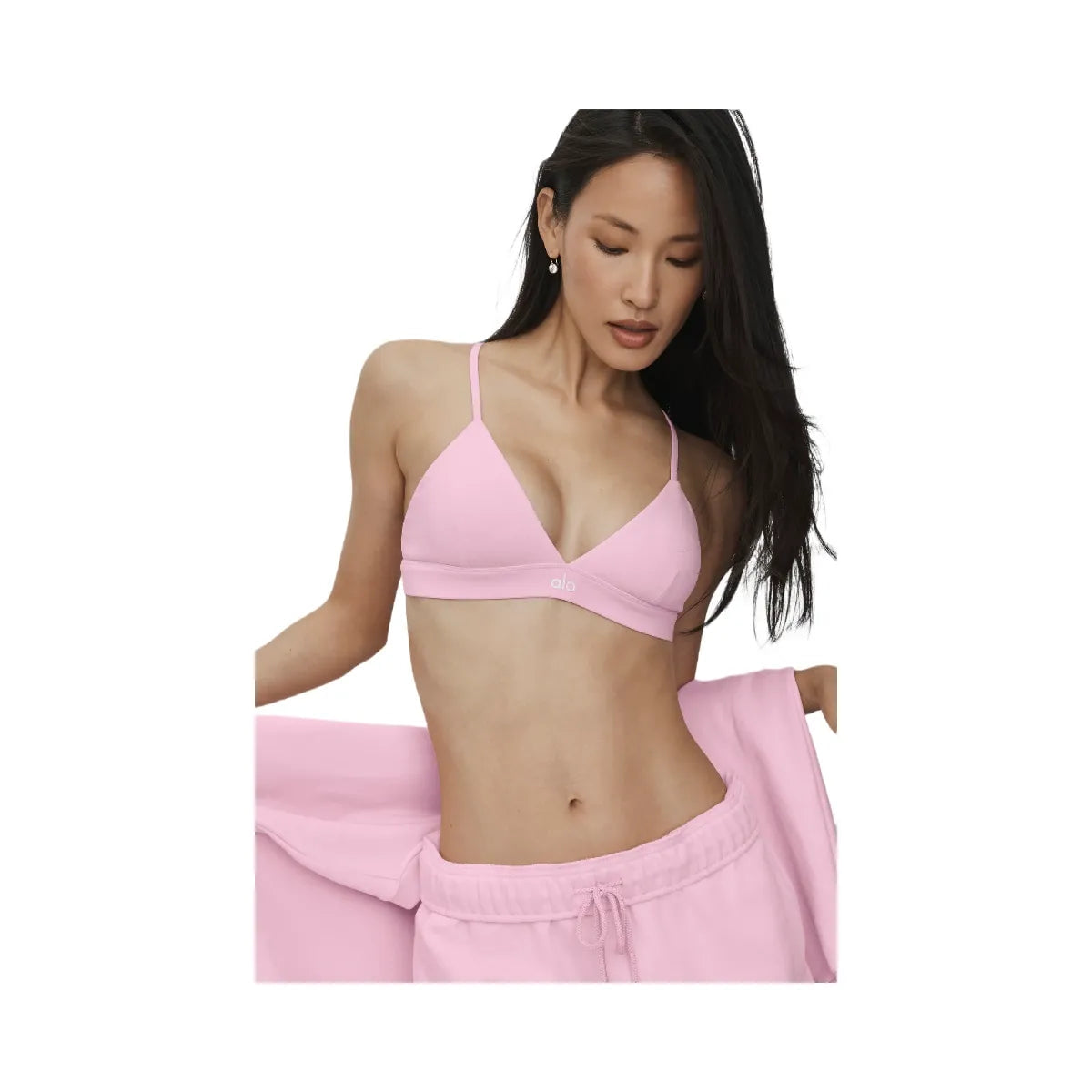 Alo Splendor Bra 'Pink Marshmallow/White'