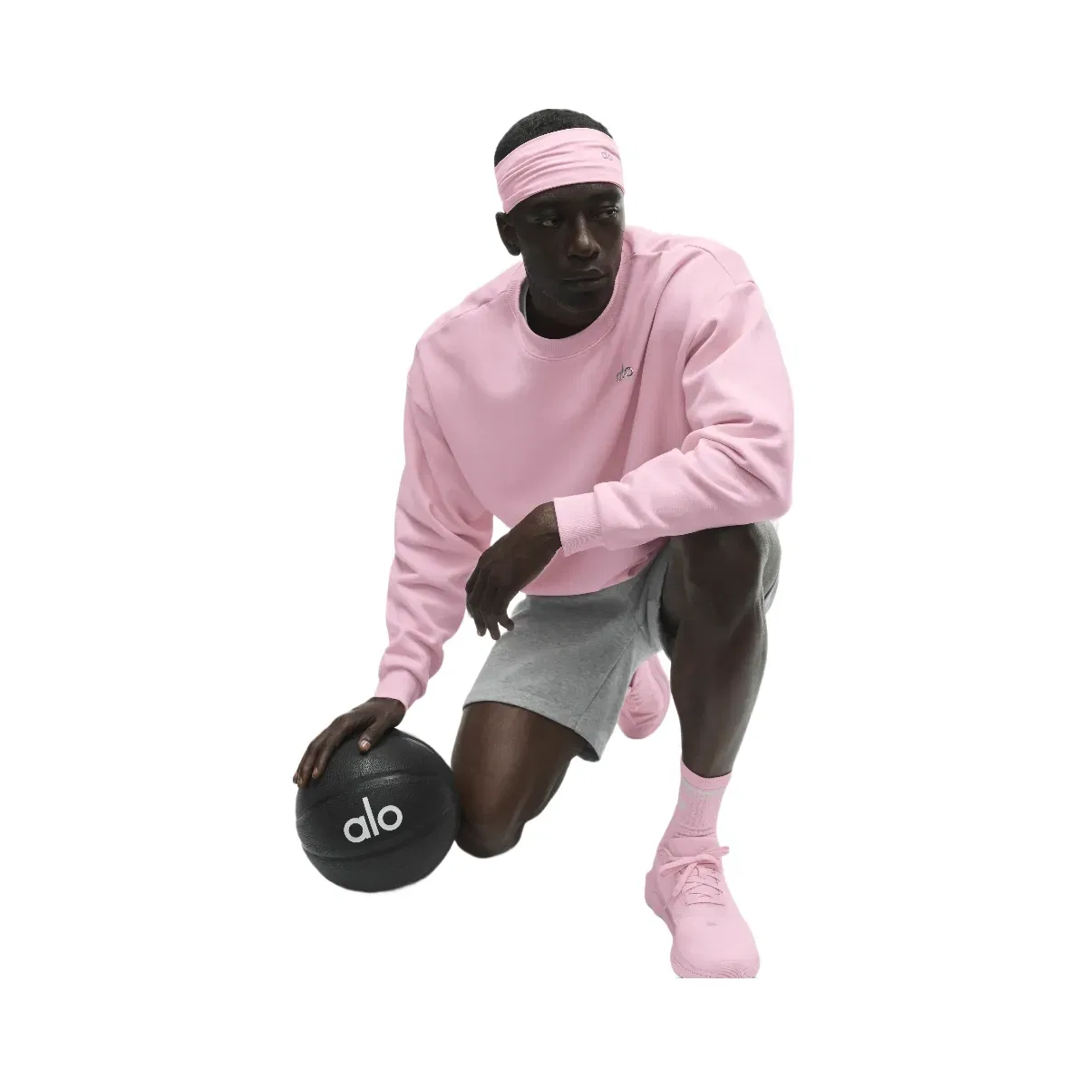 Alo Performance Conquer Headband 'Pink Marshmallow'