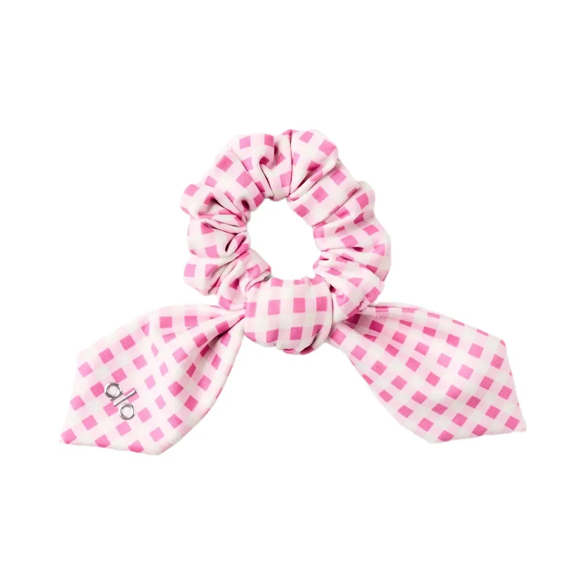 Alo Airlift Gingham Rhythm Scrunchie 'Paradise Pink Gingham'