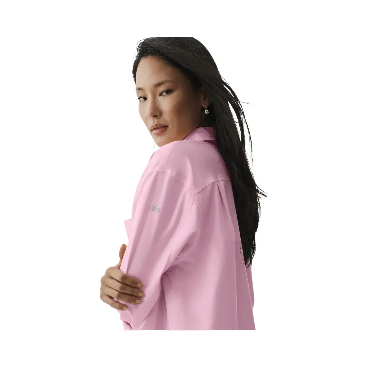 Alo Cotton Real Deal Button Up Long Sleeve 'Pink Marshmallow'