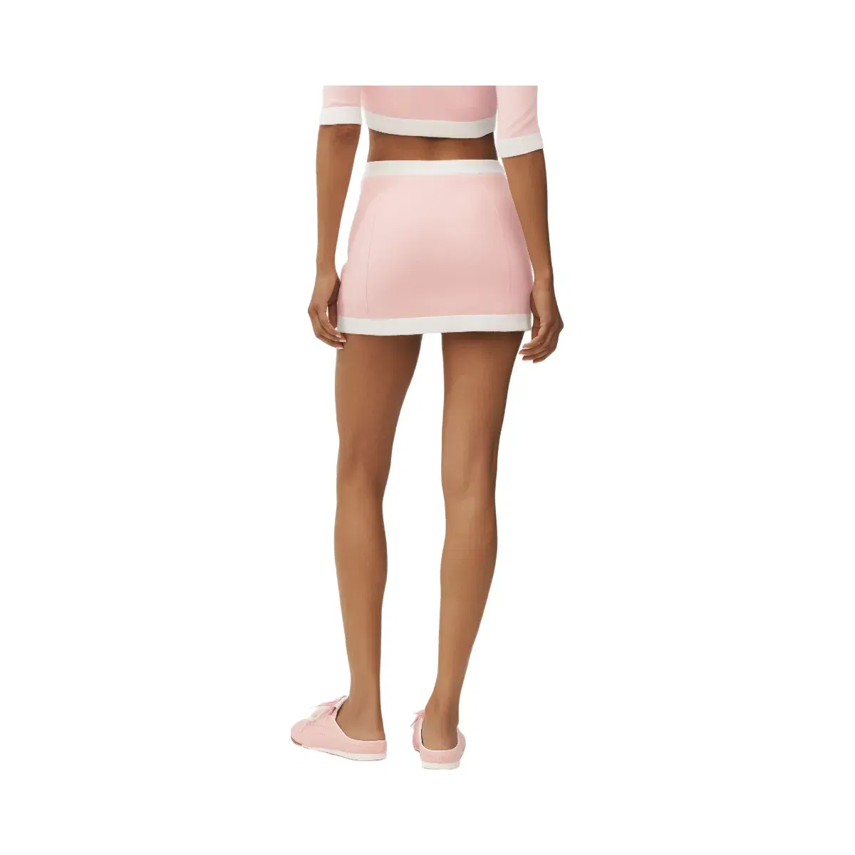 Alo Cotton Cashmere High Waist Capri Dream Skirt 'Sundrenched Pink/White'