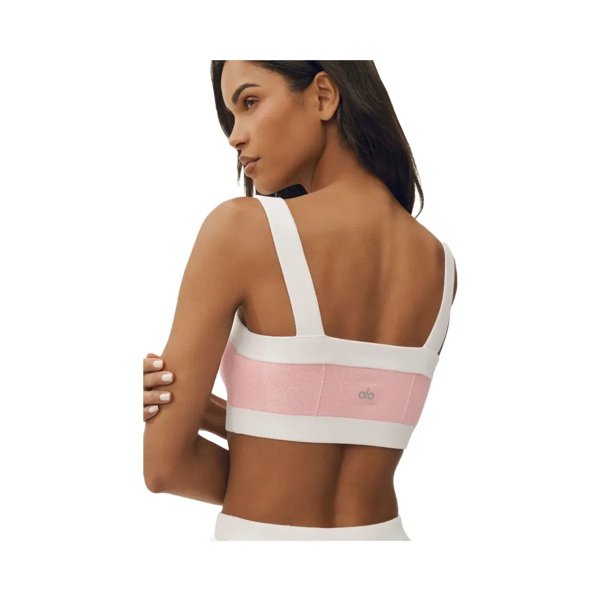 Alo Cotton Cashmere Capri Dream Bra 'Sundrenched Pink/White'