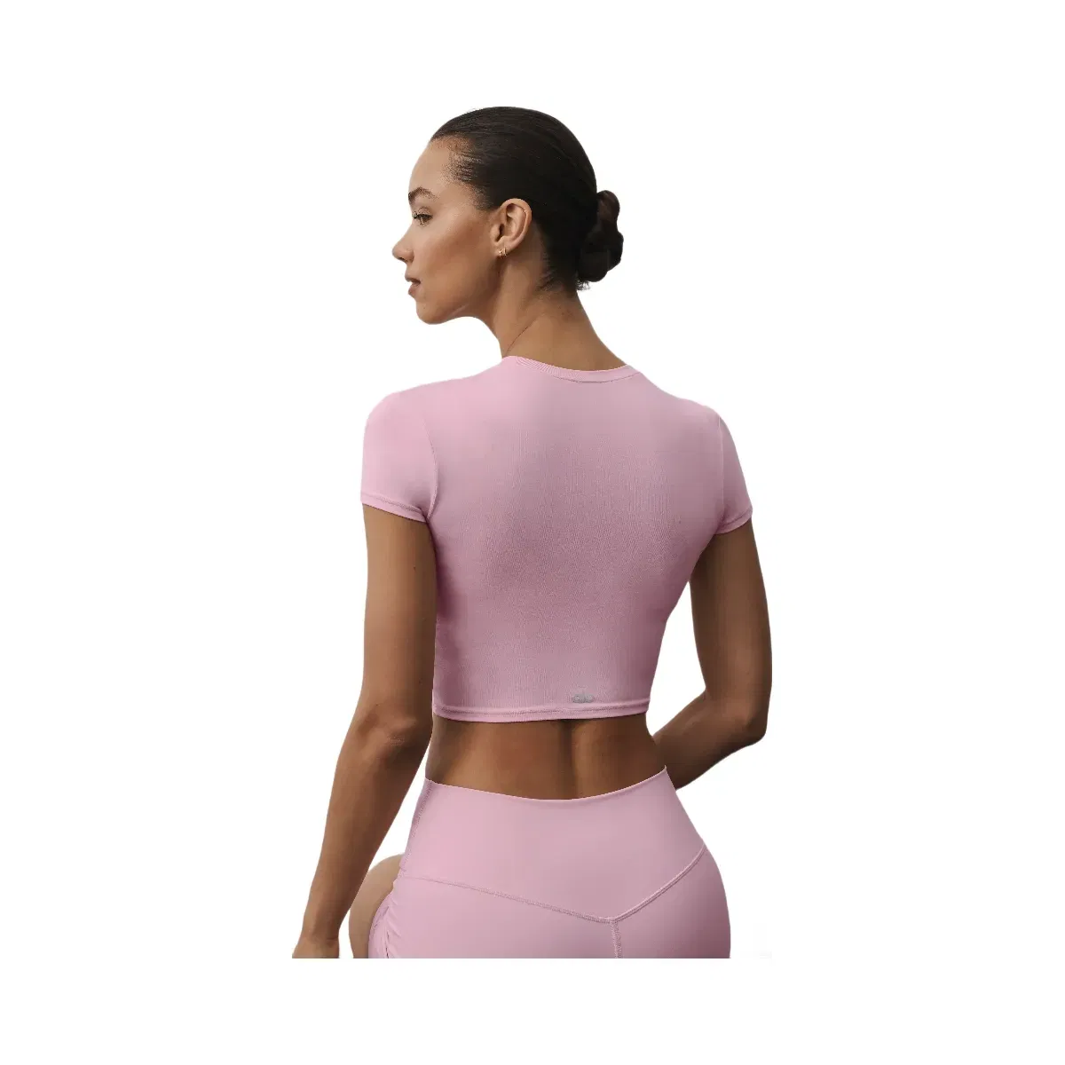 Alo Alosoft Crop Finesse Short Sleeve 'Pink Marshmallow'
