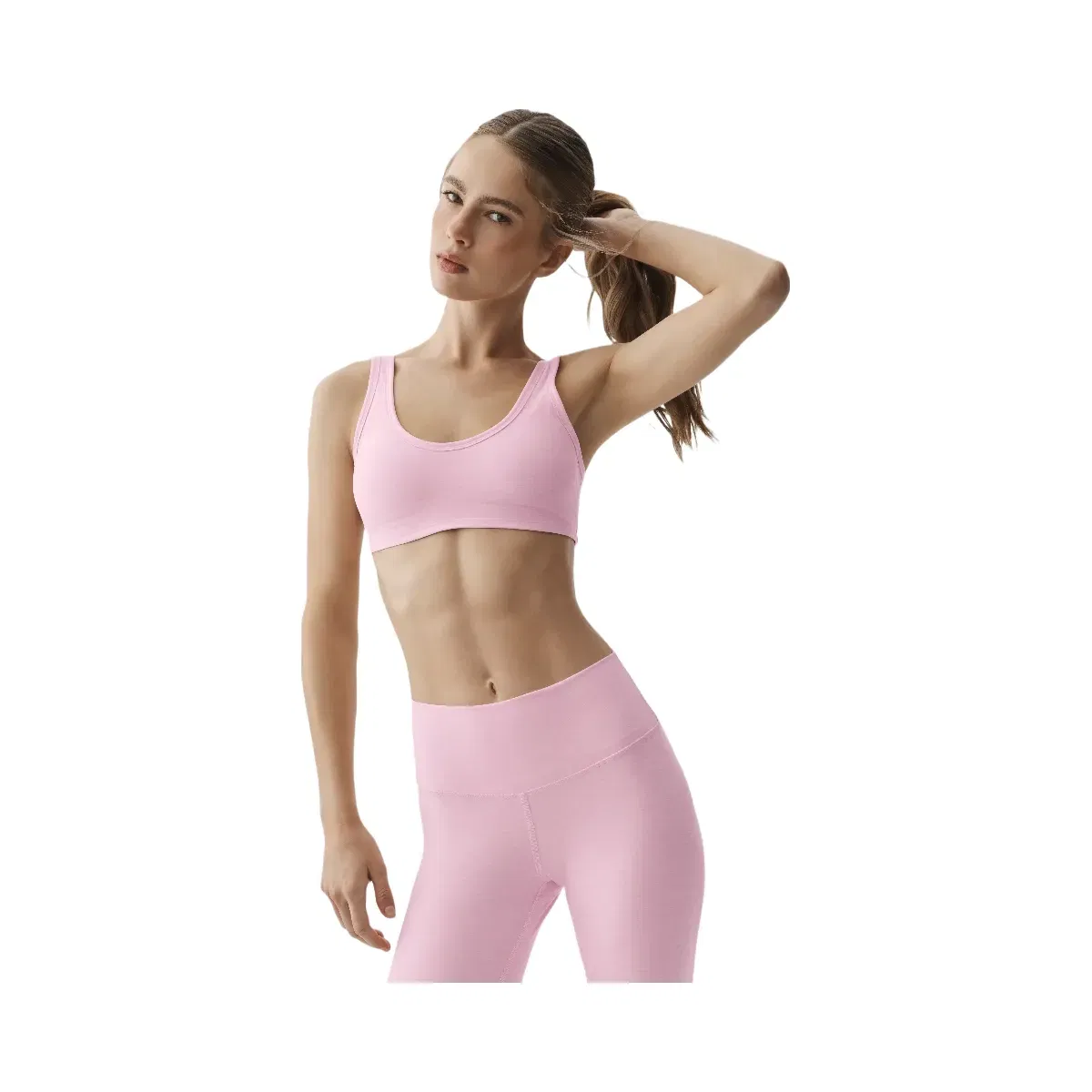 Alo Alosoft Center Stage Bra 'Pink Marshmallow Heather'
