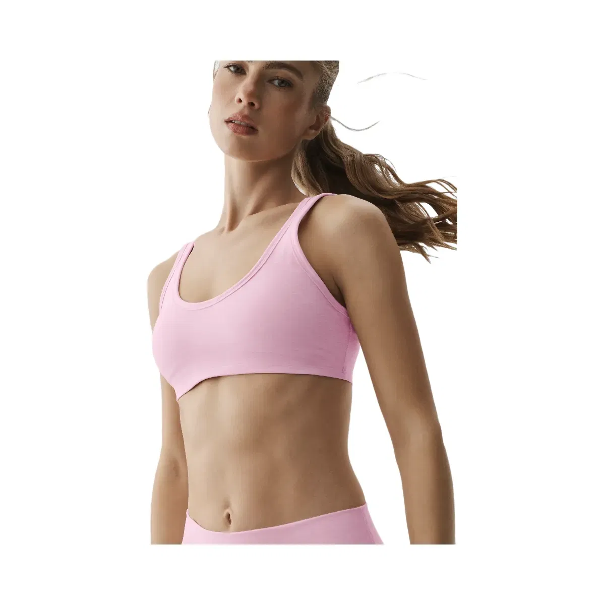 Alo Alosoft Center Stage Bra 'Pink Marshmallow Heather'