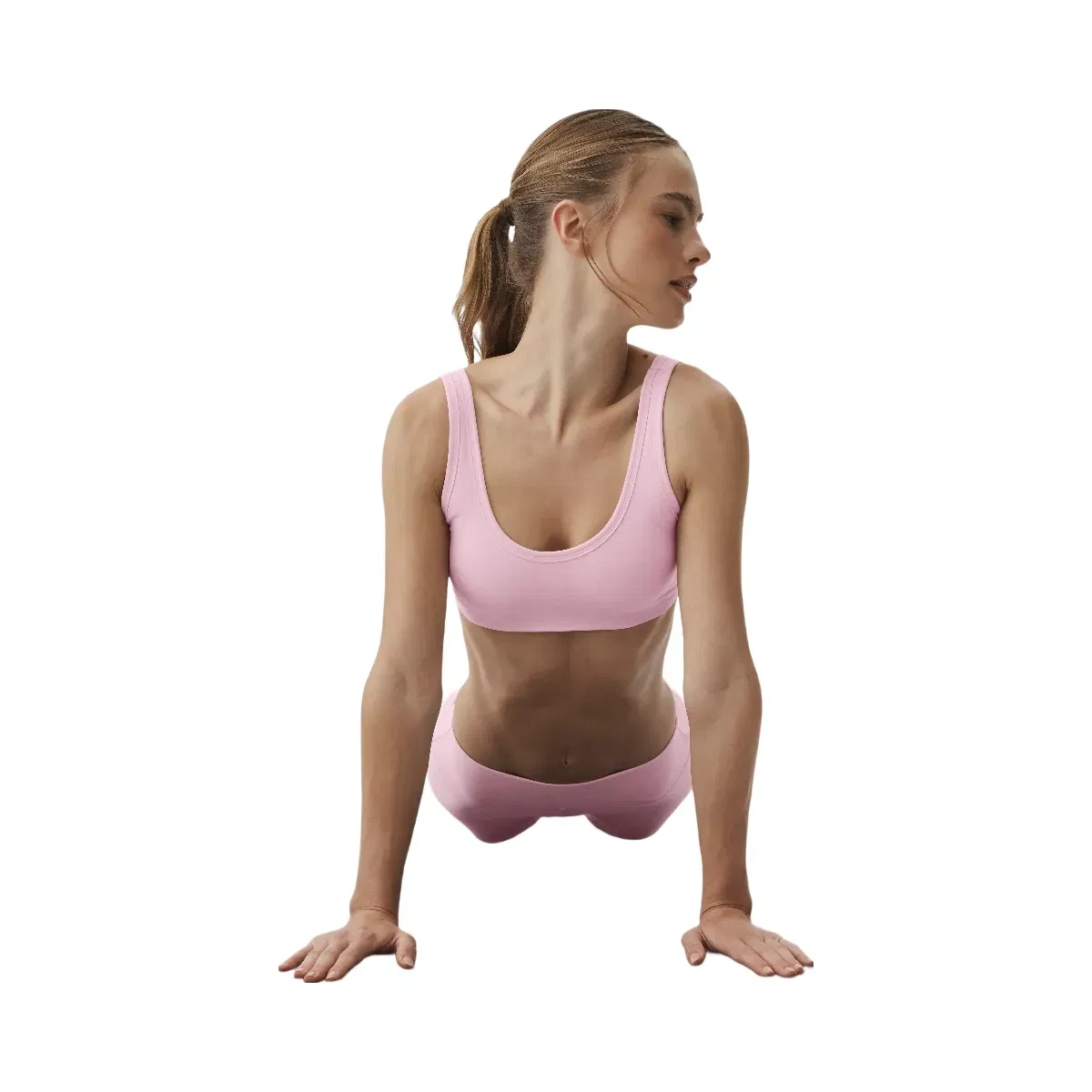 Alo Alosoft Center Stage Bra 'Pink Marshmallow Heather'