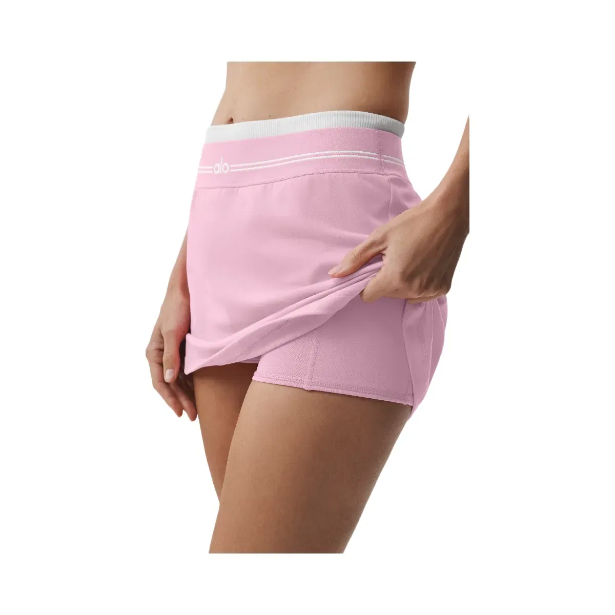 Alo Airbrush Better Together Tennis Skirt 'Pink Marshmallow/White'