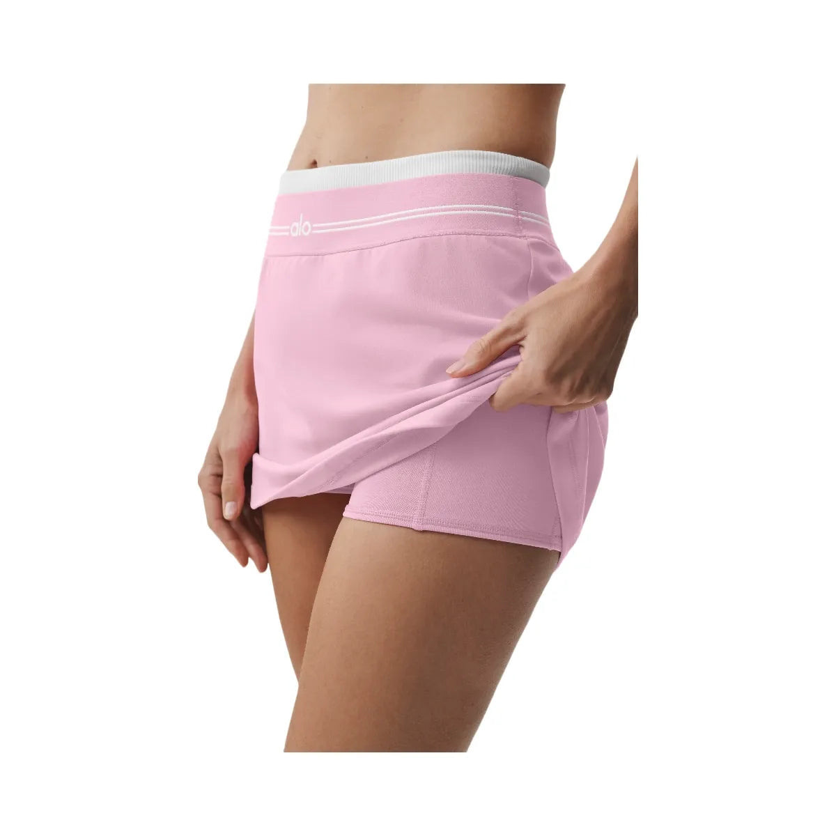 Alo Airbrush Better Together Tennis Skirt 'Pink Marshmallow/White'