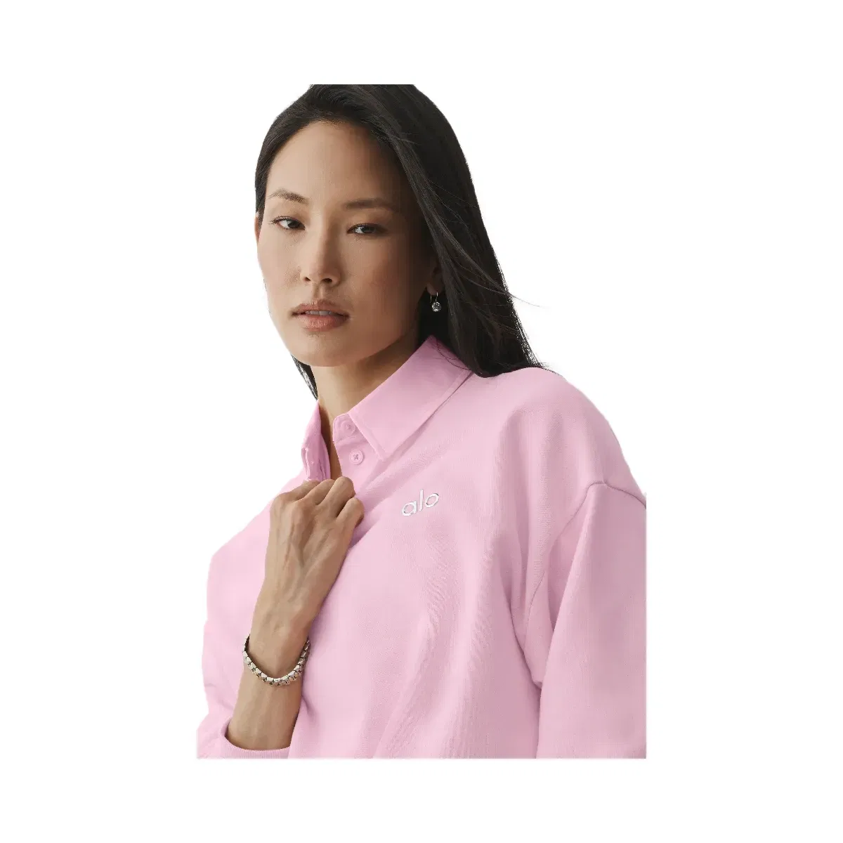 Alo Accolade Crew Neck Pullover 'Pink Marshmallow'