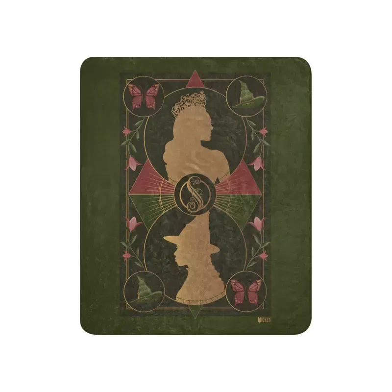 Wicked Enchanted Elements Elphaba & Glinda Sherpa Blanket