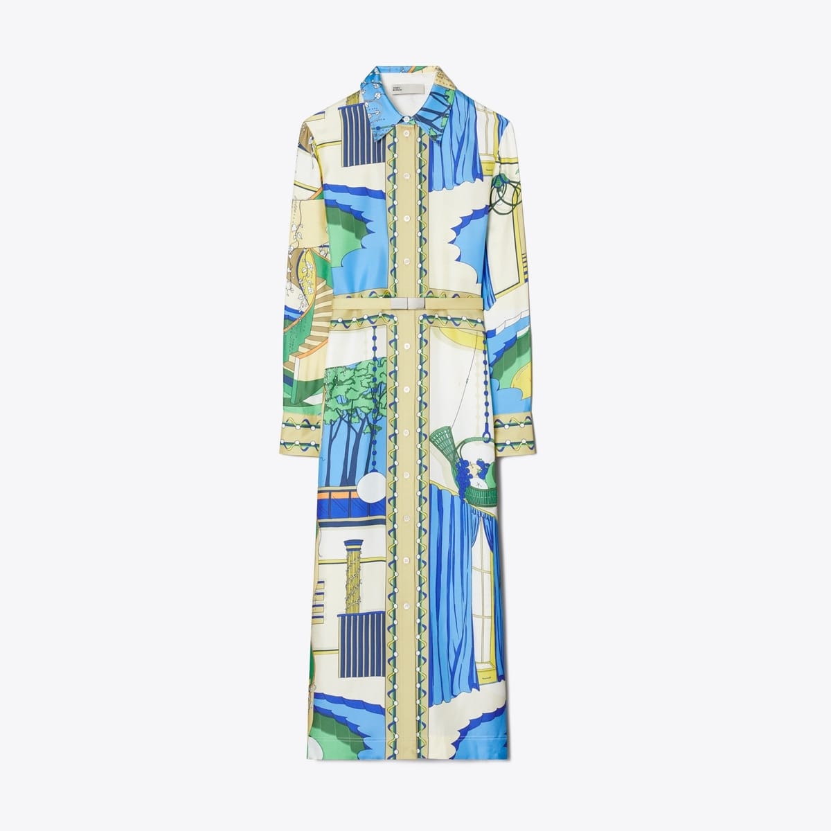 Printed Silk Shirtdress