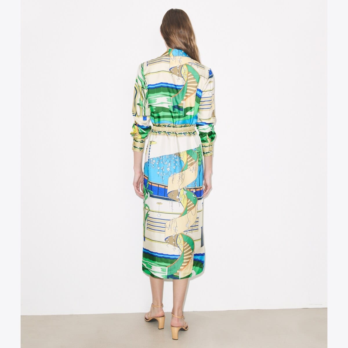 Printed Silk Shirtdress