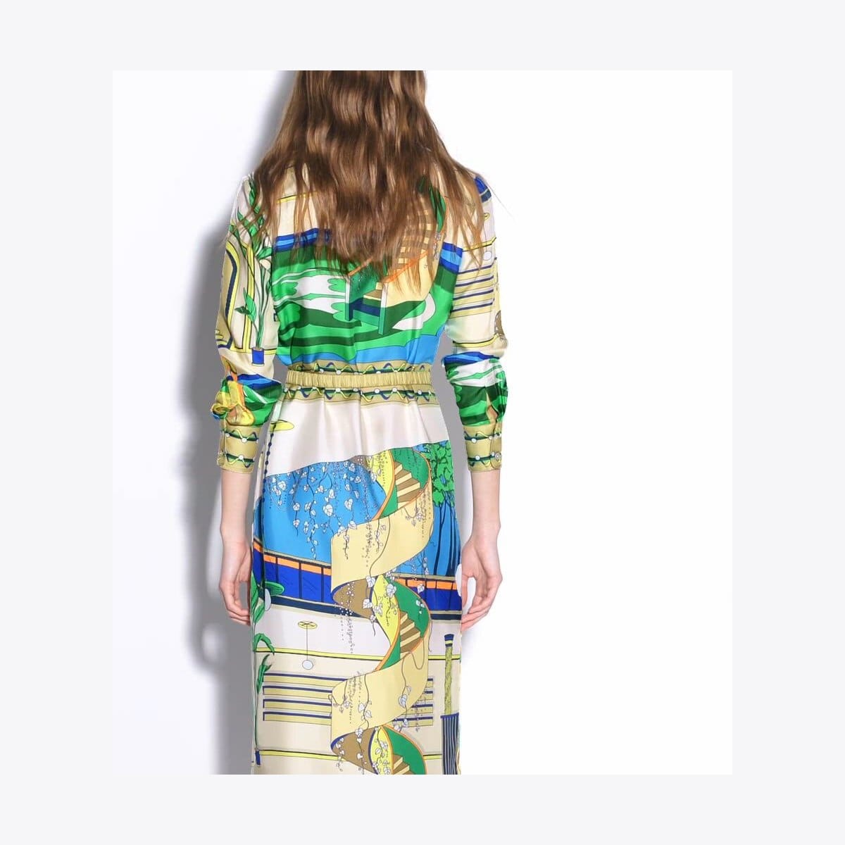 Printed Silk Shirtdress