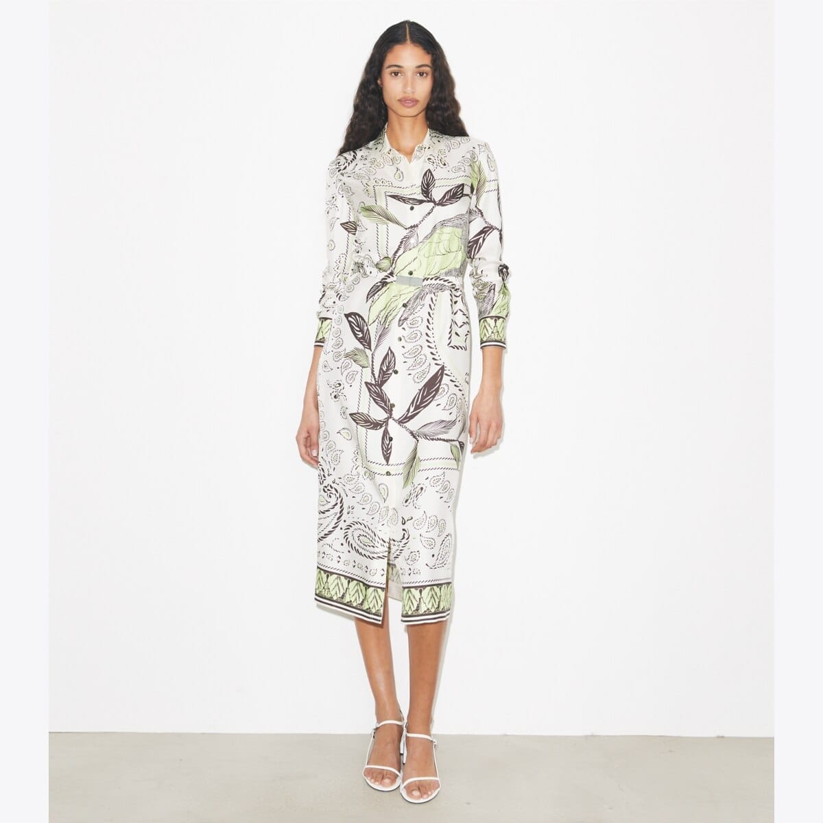 Printed Silk Shirtdress