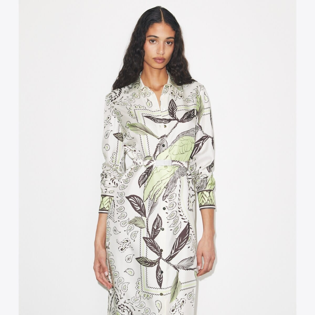 Printed Silk Shirtdress