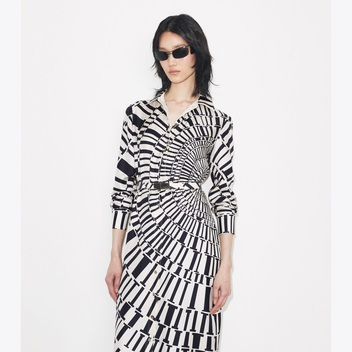 Printed Silk Shirtdress