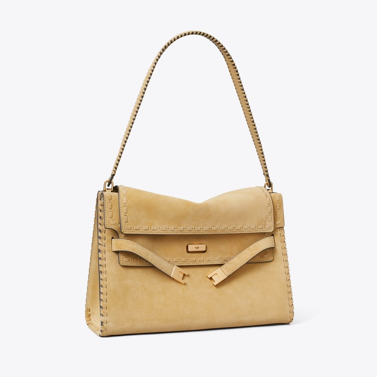Large Lee Radziwill Suede Shoulder Bag