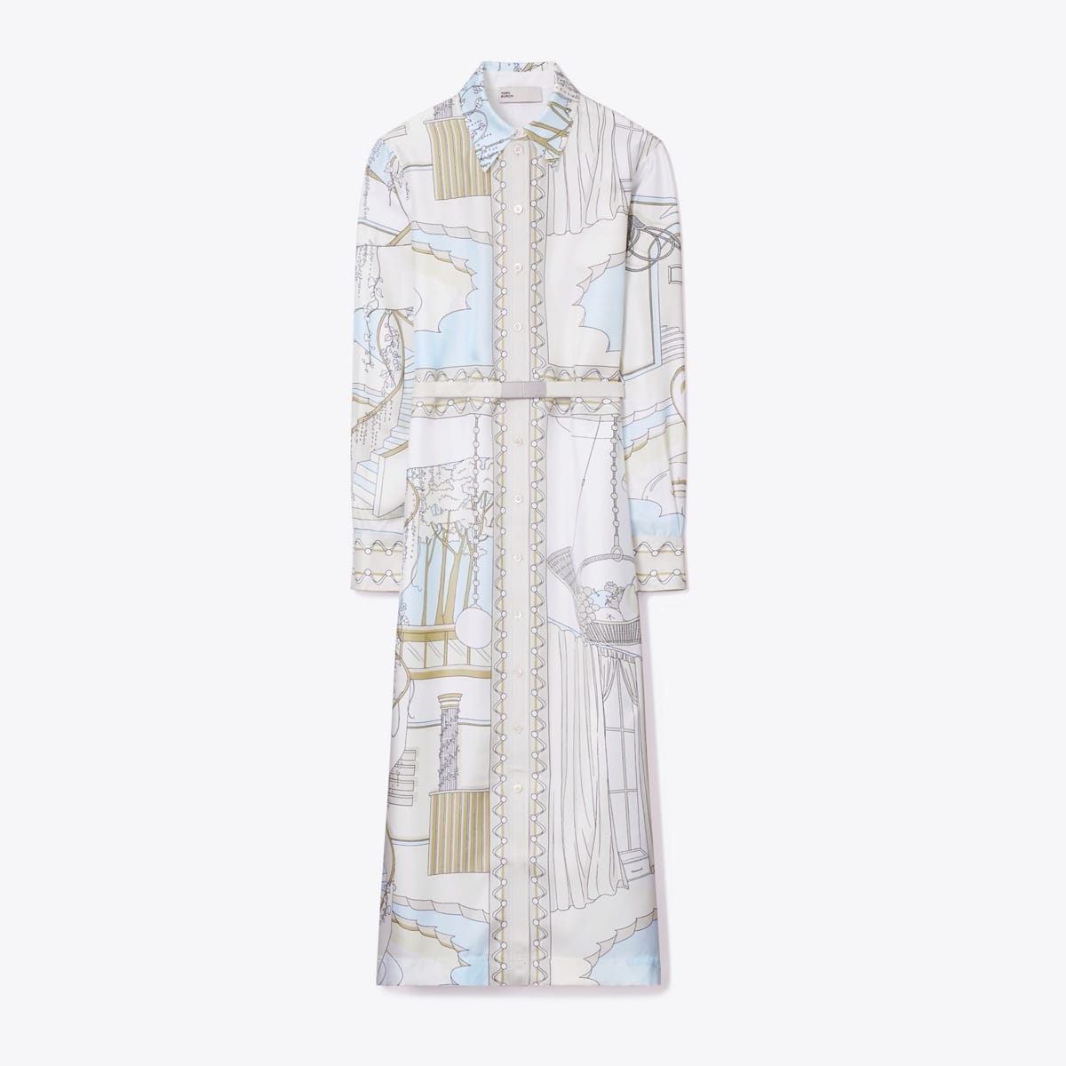 Printed Silk Shirtdress