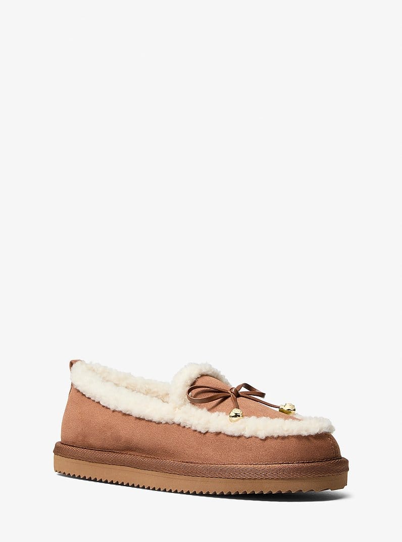 Jo Polyester Microsuede and Sherpa Moccasin