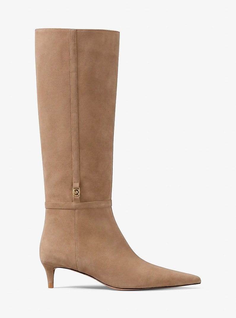 Nalia Polyester Microsuede Kitten Heel Boot